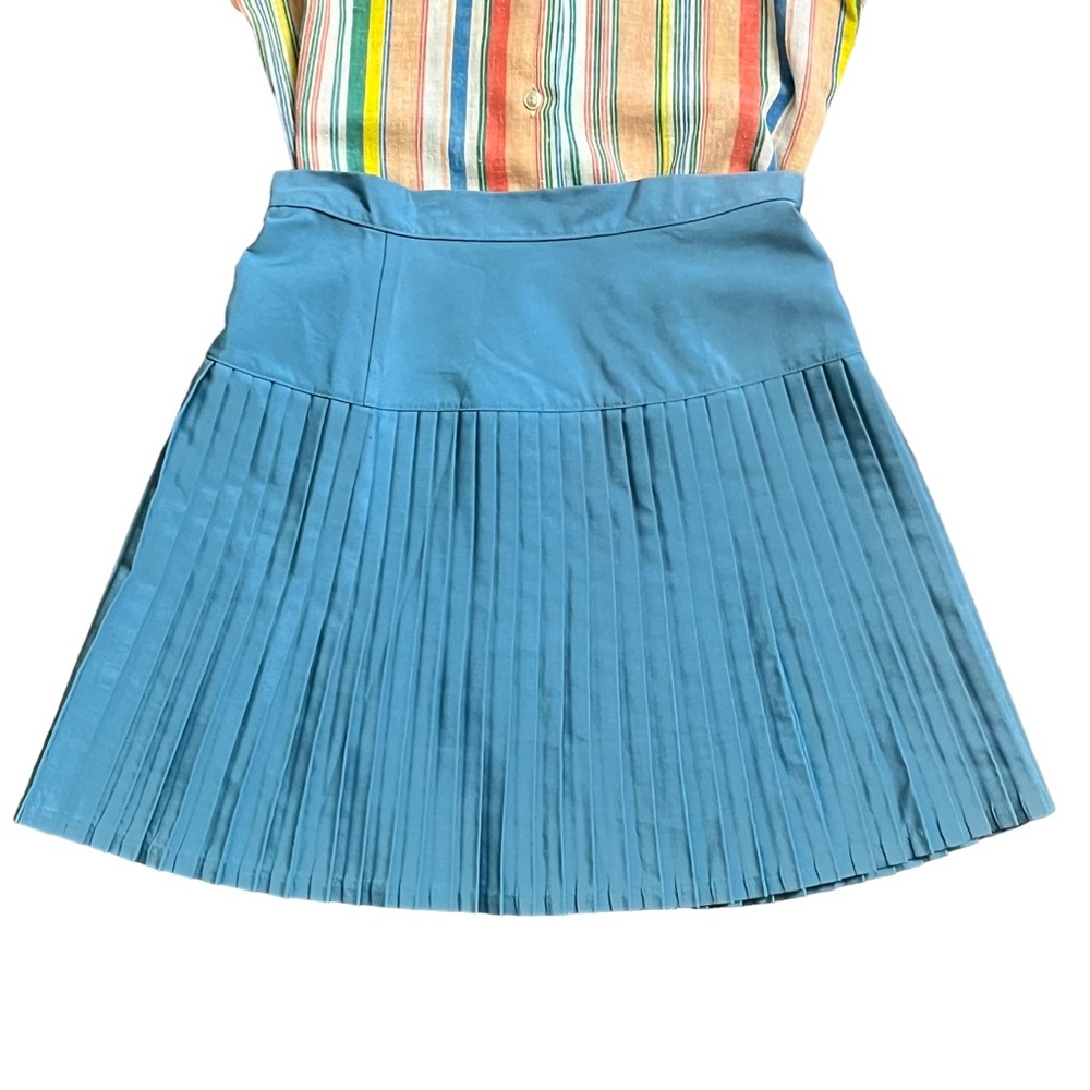 Vintage Kids Tilli Pleated Blue Skirt that Zips up the back